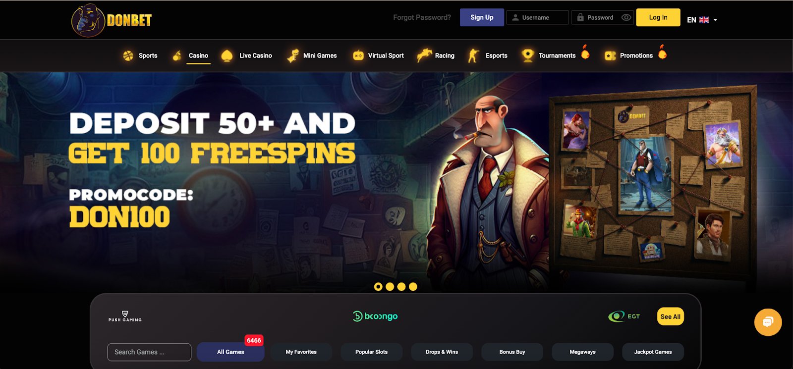Donbet casino screenshot
