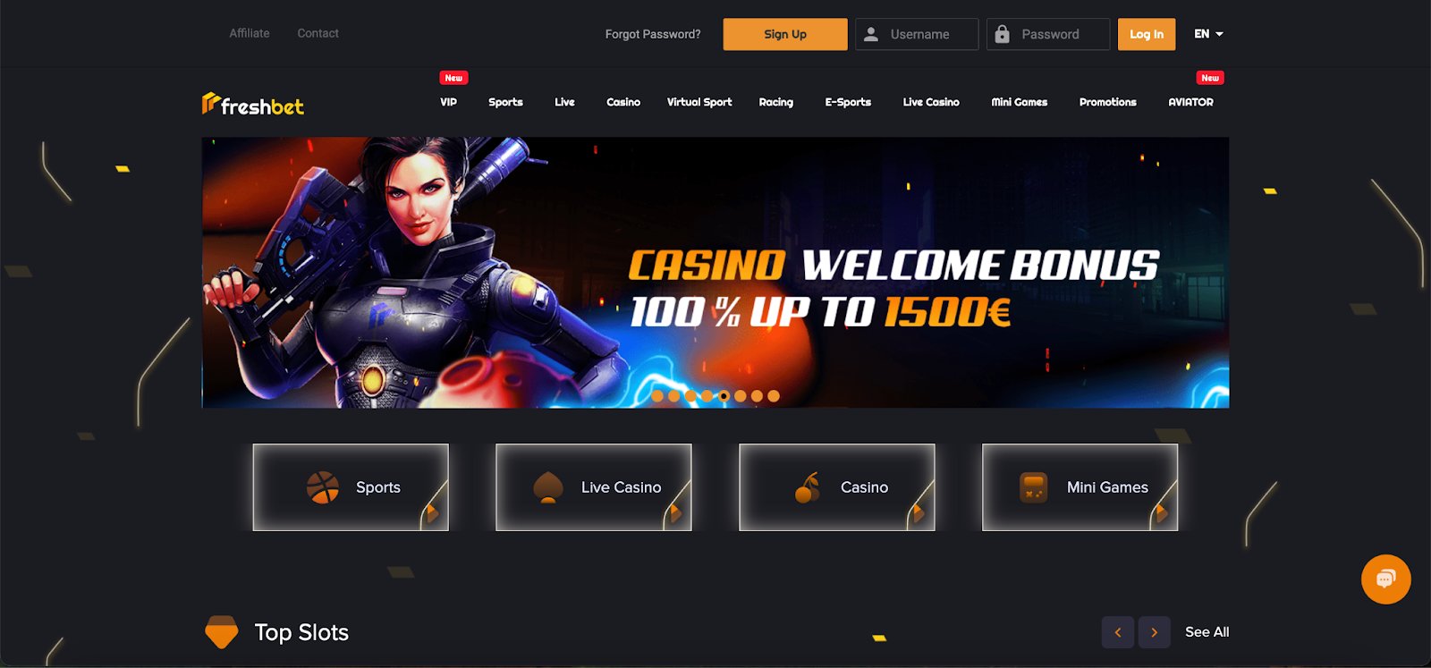 Freshbet casino screenshot