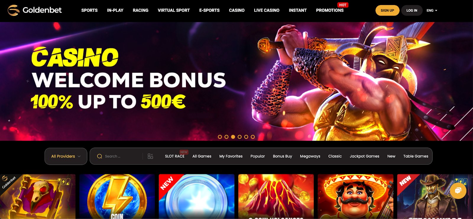 Goldenbet casino screenshot