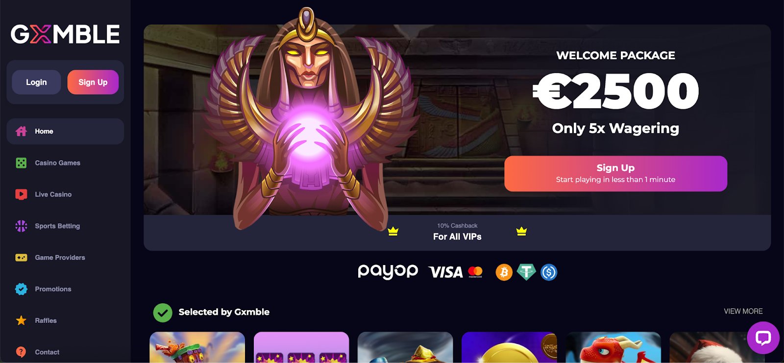 Gxmble casino screenshot