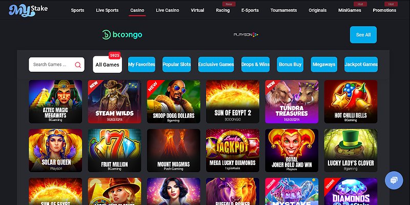 MyStake casino screenshot